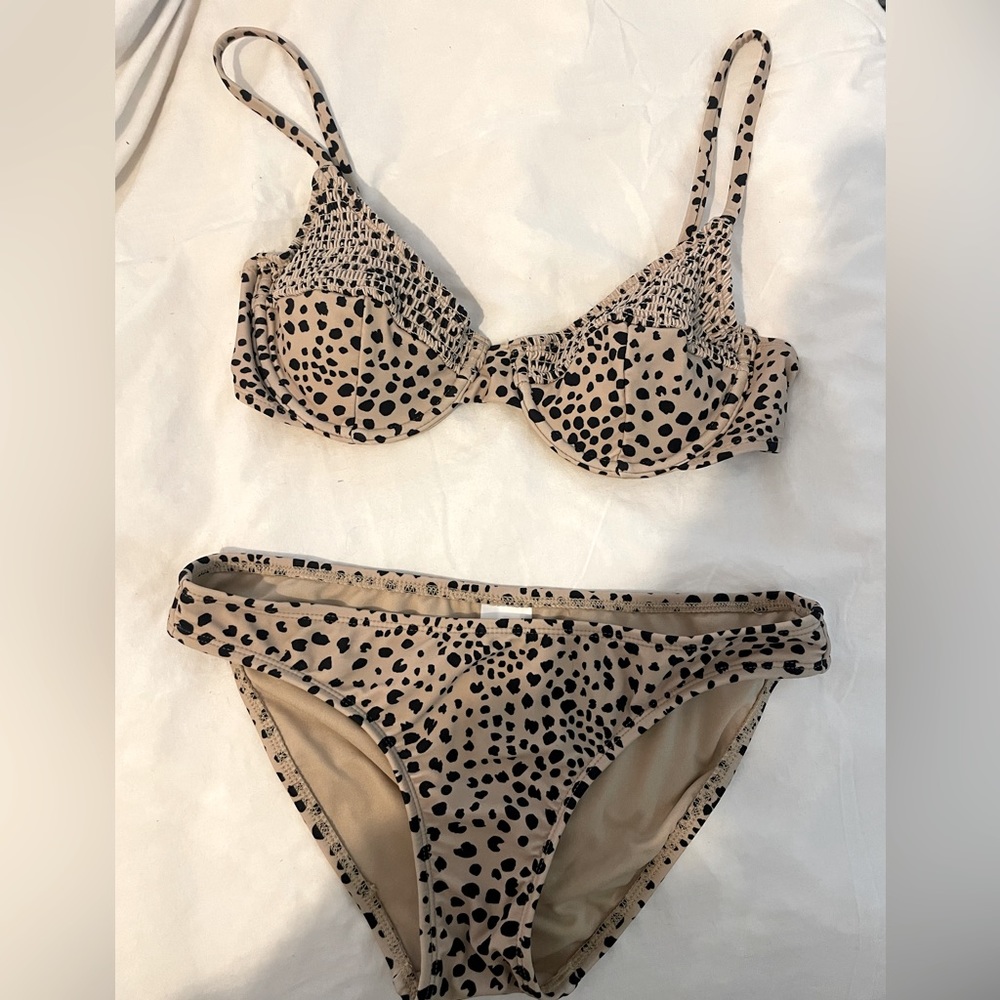 Xhilaration Juniors' Smocked Underwire Bikini Top and Bottoms